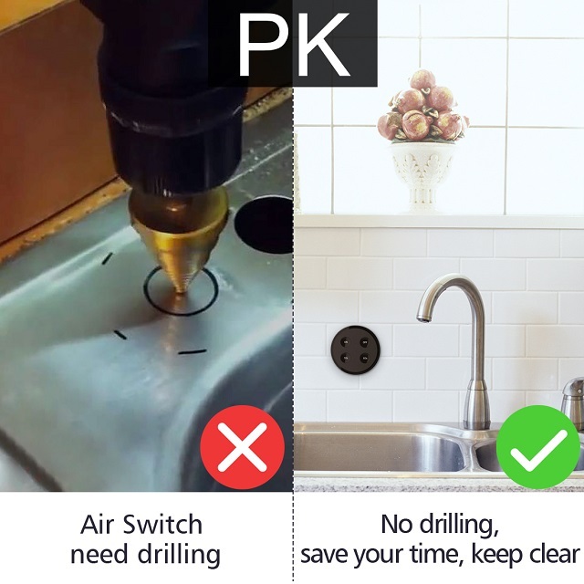 Food Waste Garbage Disposers Timer EU Korea Plug 16A Wireless Switch Remote Control No Drilling No Pipe Replace Air Switch