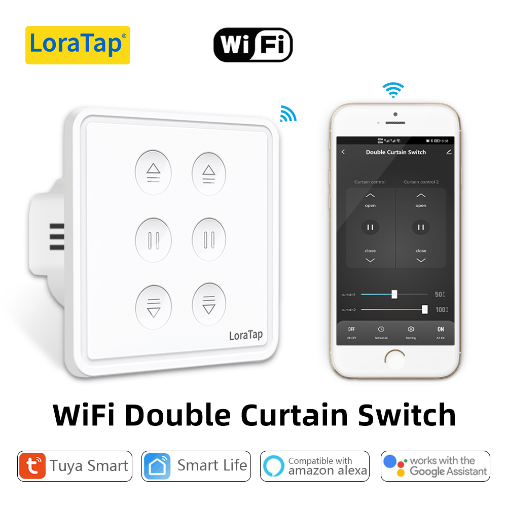 Tuya Smart Life WiFi Double Curtain Blind Switch for Roller Shutter Electric motor Google Home Alexa Echo Voice Control DIY Home