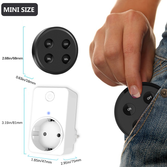 Food Waste Garbage Disposers Timer EU Korea Plug 16A Wireless Switch Remote Control No Drilling No Pipe Replace Air Switch