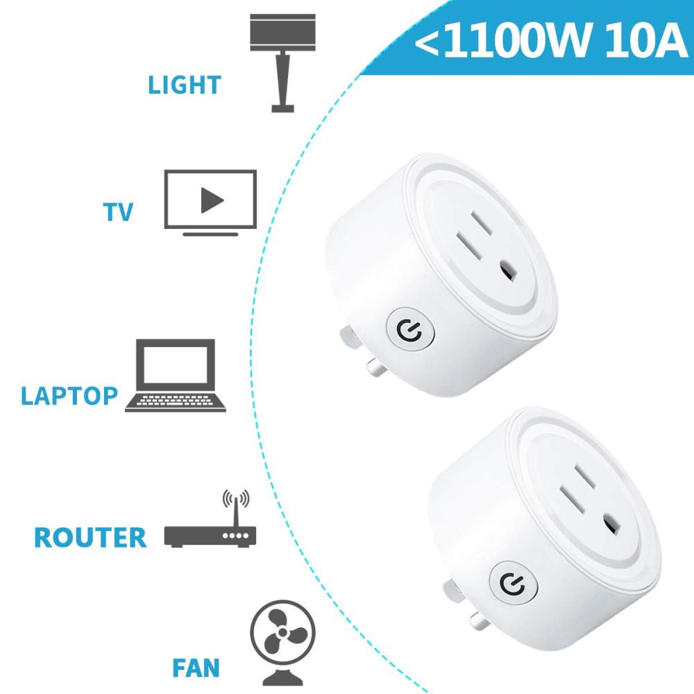 Mini Remote Control Outlet Plug Adapter with Remote, 656ft Range Wireless Light Switch for Household Appliances, No Hub Required, 10A/1100W, White