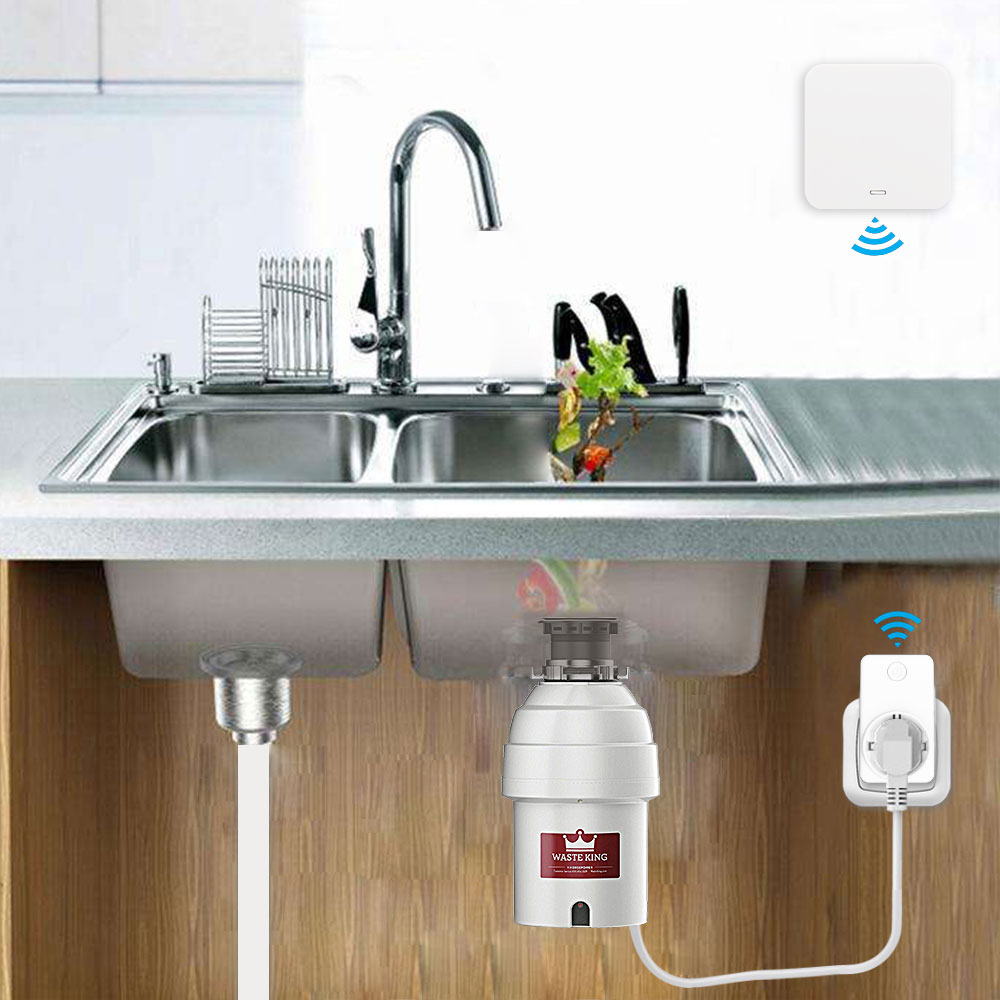 Food Waste Disposers Garbage Disposal Wireless Switch Remote Control EU Plug 16A for 1HP No Drilling No Pipe Replace Air Switch