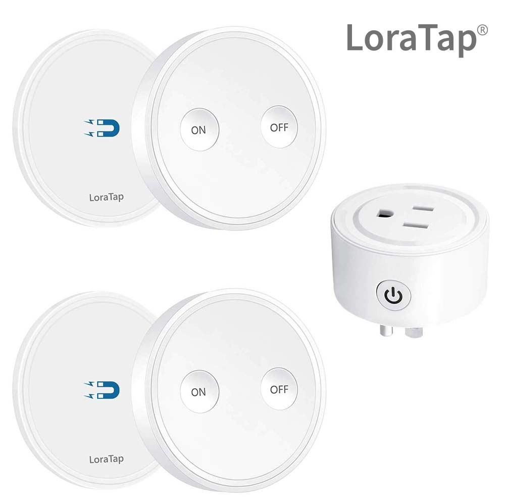 Mini Remote Control Outlet Plug Adapter with Remote, 656ft Range Wireless Light Switch for Household Appliances, No Hub Required, 10A/1100W, White