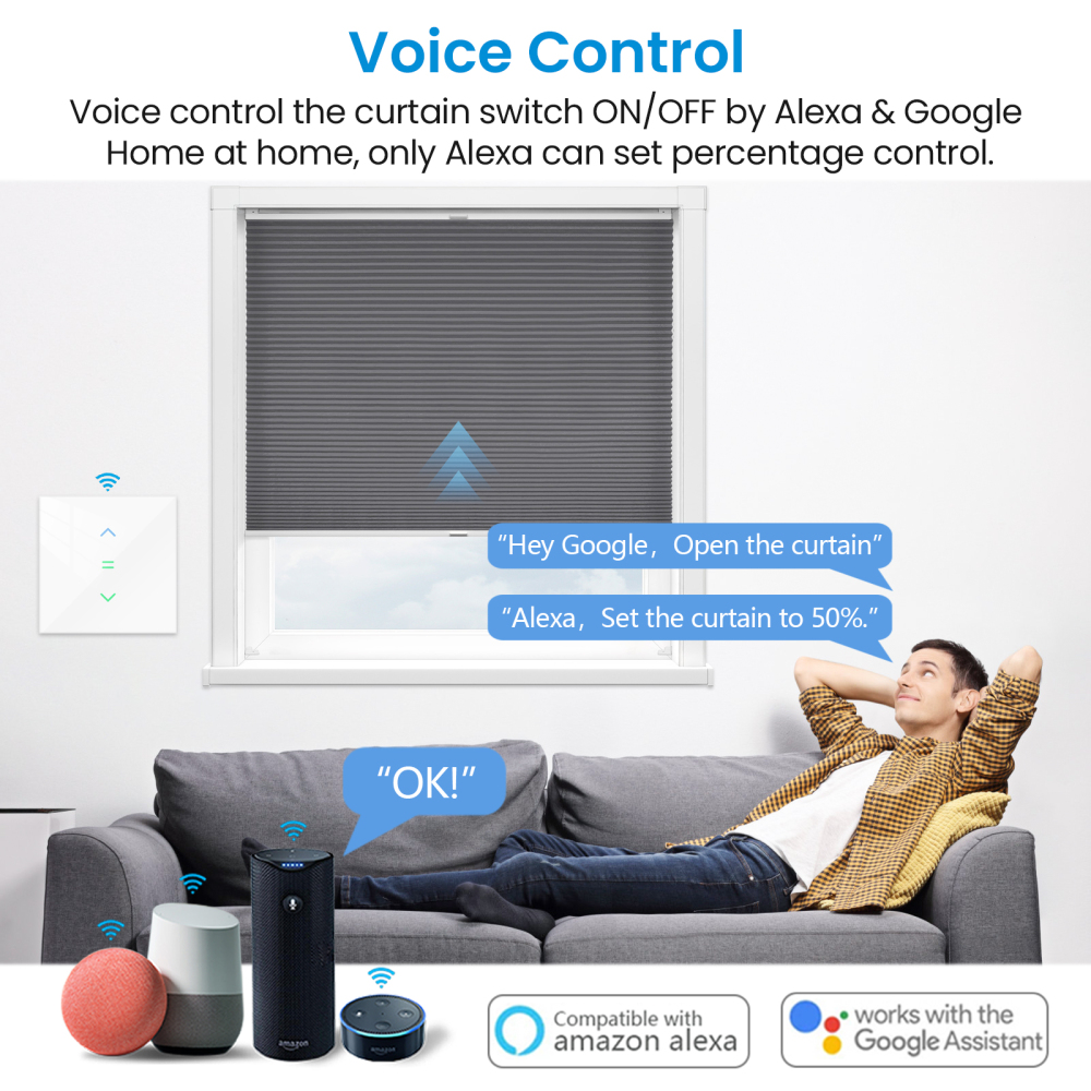 LoraTap Roller Shutter Switch for Automatic Curtain Motor Tuya Smart Life App Percentage Remote Control Voice Google Home Alexa