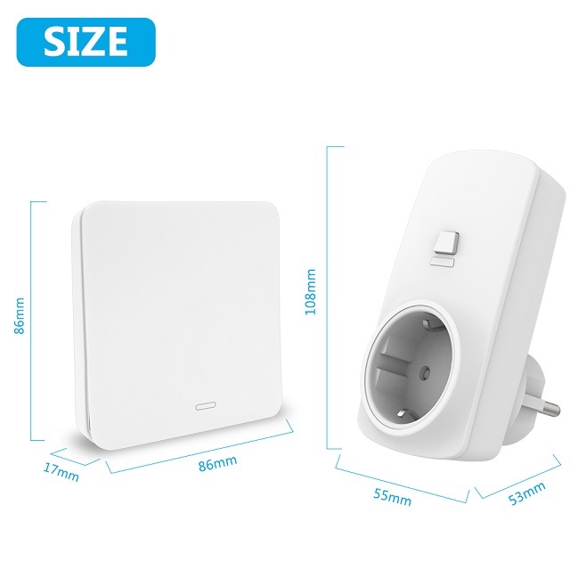 EU Wireless Socket Plug 16A with Kinetic Remote Control
