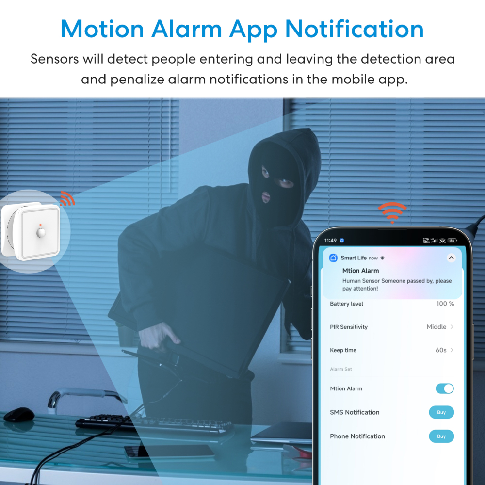 LoraTap ZigBee Smart Human Motion Sensor PIR Tuya Smart Life App Scene Linkage Switch Security Warning System