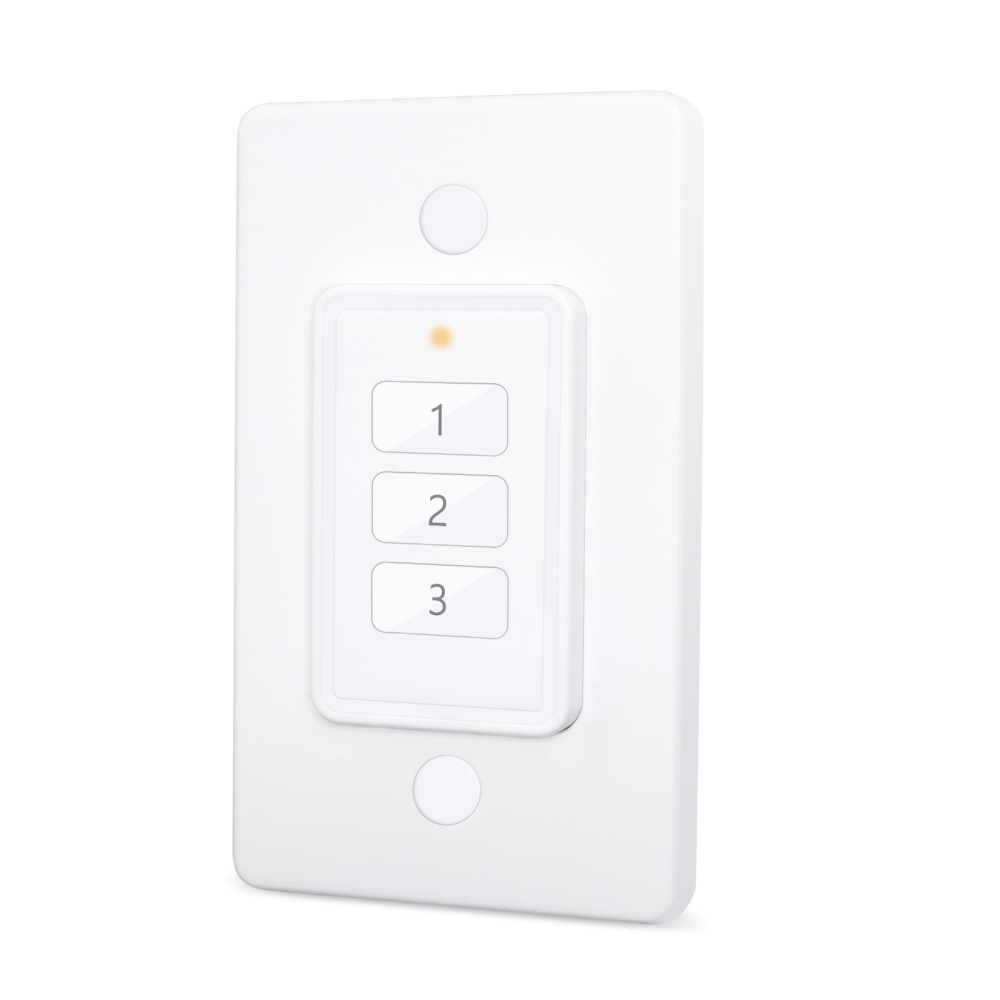 LoraTap Mini Wireless Remote Control Outlet Plug Adapter (3 Pack) with Remote, 3 Channel Wall Switch, No Hub Required, 10A/1100W, White