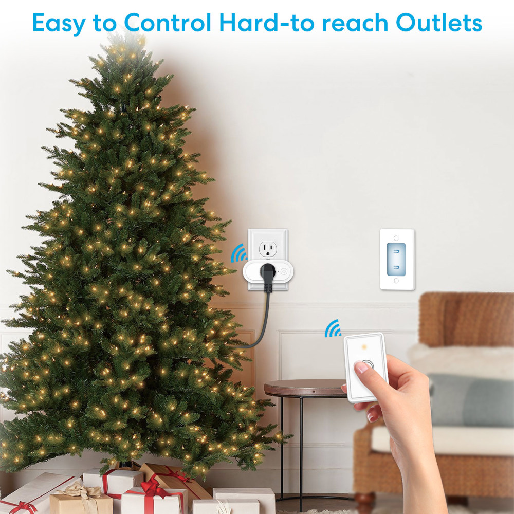 Remote Control Outlet: Wireless On Off Outlet Switch — Lamps Fans & Appliances Indoor — Renter Friendly — 100FT Range — No Wiring