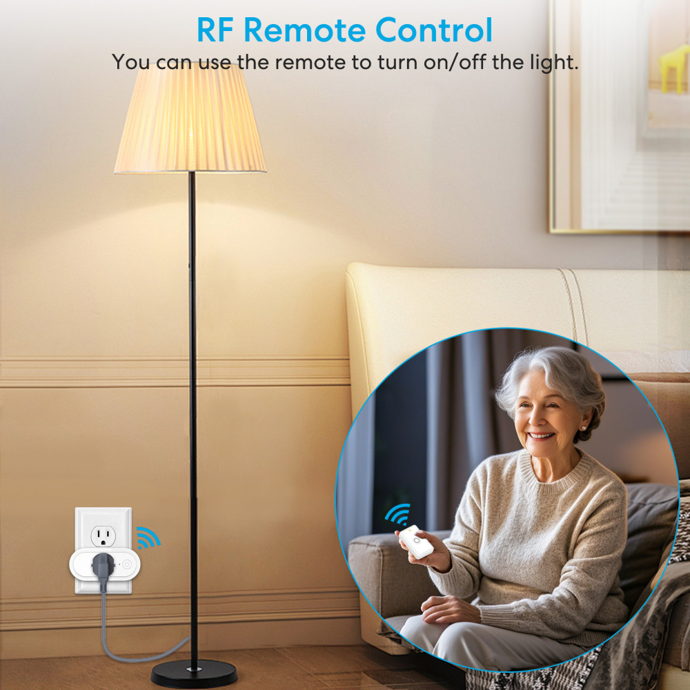 Remote Control Outlet: Wireless On Off Outlet Switch — Lamps Fans & Appliances Indoor — Renter Friendly — 100FT Range — No Wiring