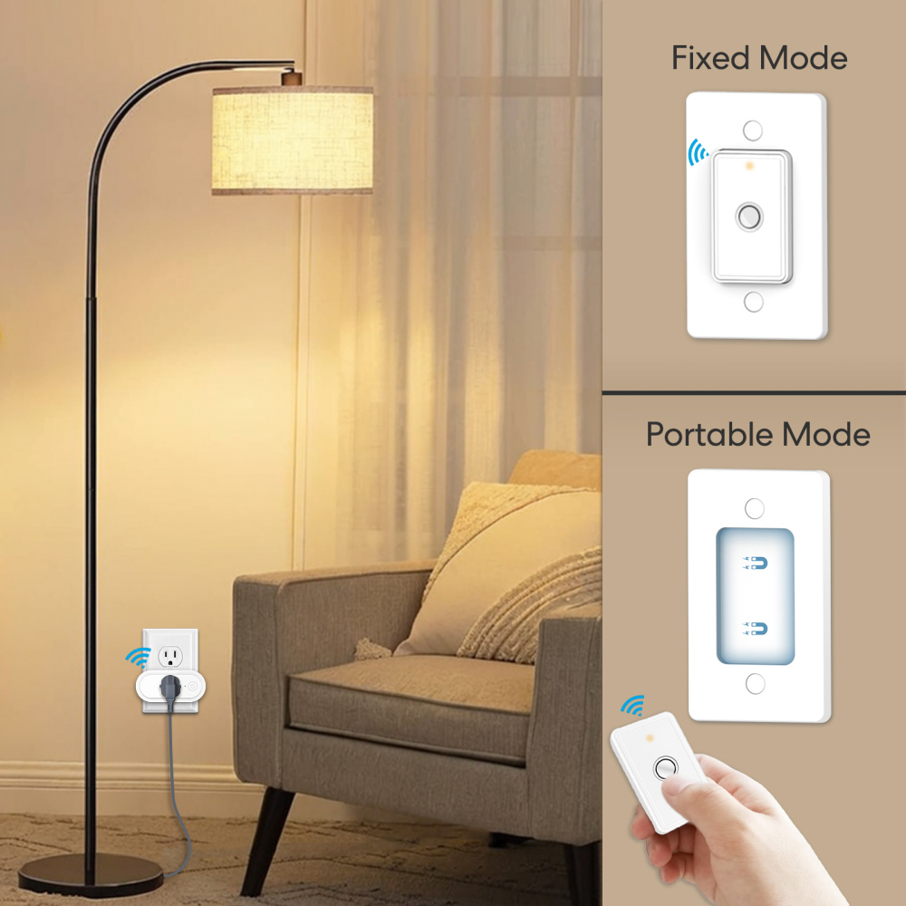 Remote Control Outlet: Wireless On Off Outlet Switch — Lamps Fans & Appliances Indoor — Renter Friendly — 100FT Range — No Wiring