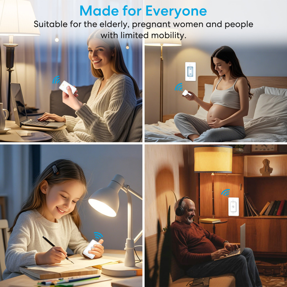 Remote Control Outlet: Wireless On Off Outlet Switch — Lamps Fans & Appliances Indoor — Renter Friendly — 100FT Range — No Wiring