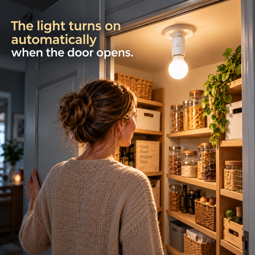 LoraTap E27 RF Lamp Holder with Door Sensor and Remote Control