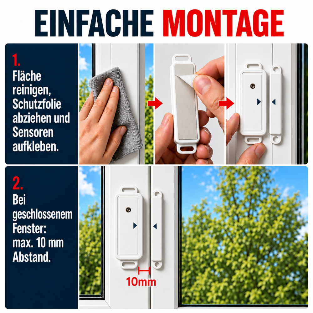 LoraTap Funk-Abluftsteuerung für Dunstabzugshaube mit kompaktem Fenstersensor