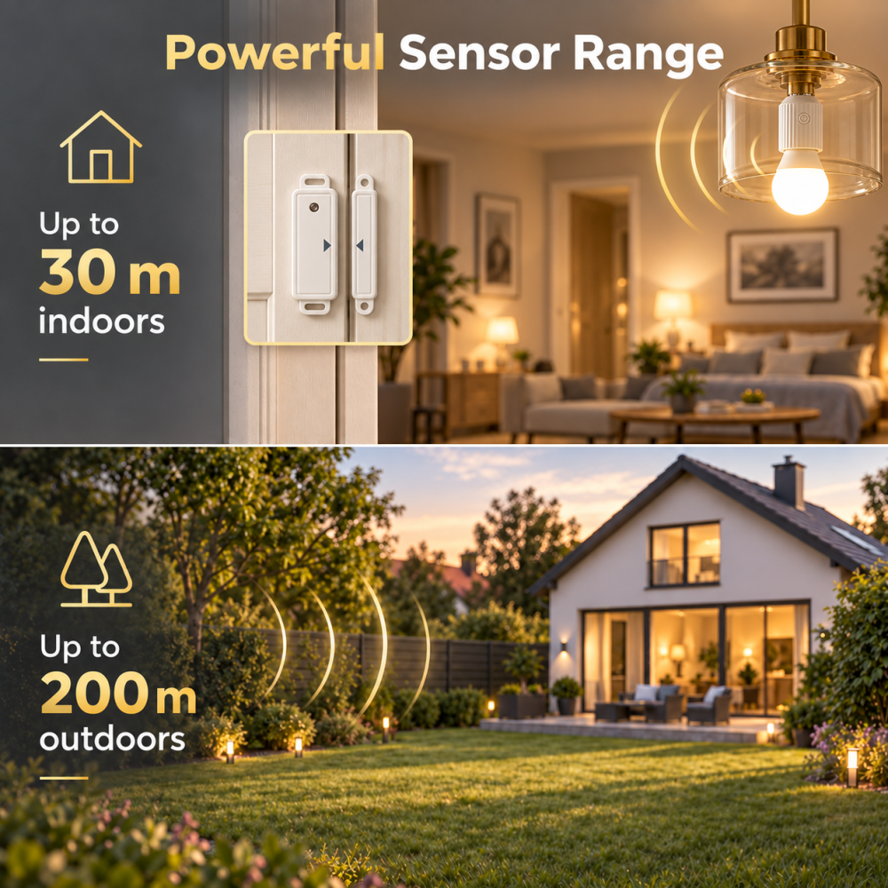 LoraTap E27 RF Lamp Holder with Door Sensor and Remote Control