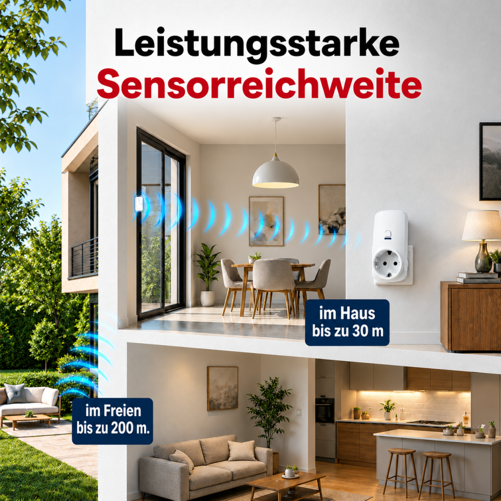 LoraTap Funk-Abluftsteuerung für Dunstabzugshaube mit kompaktem Fenstersensor