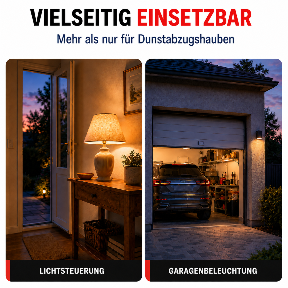 LoraTap Funk-Abluftsteuerung für Dunstabzugshaube mit kompaktem Fenstersensor