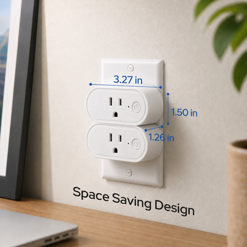 LoraTap Wireless Outlet (2 Pack) - Ergonomic Round Remote (Comfort Grip!) + Magnetic Wall Base - Stick & Grab, No Wall Damage - 15A/1875W 100ft Range - Control for Hard-to-Reach Sockets