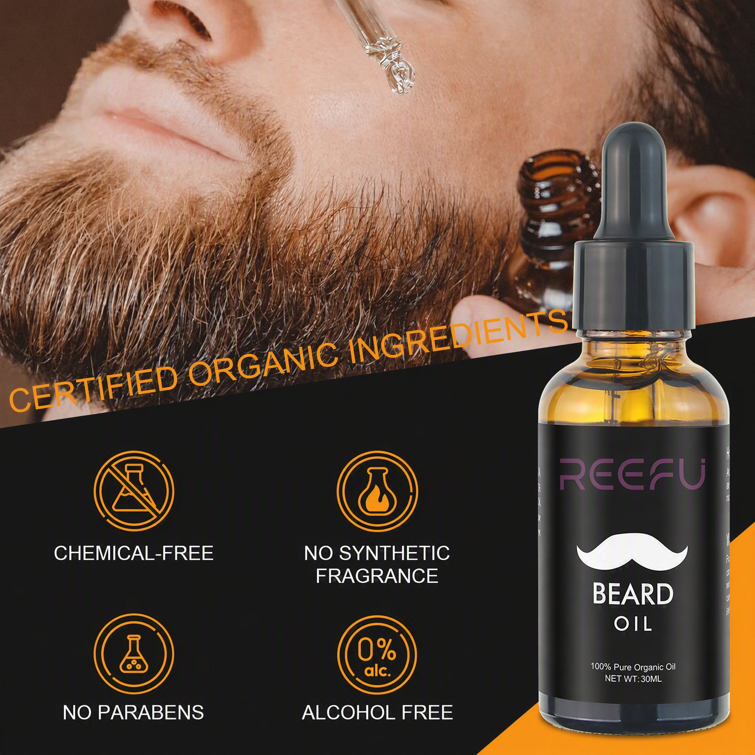 Smoothing Men Beard Oil,REEFU Cosmeitc Co., Ltd,Smoothing Men Beard Oil