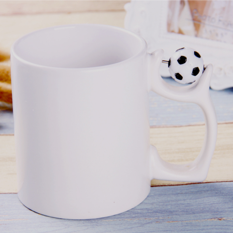 Heat transfer soccer ball handle mug, Photomaster, Heat transfer soccer ball handle mug