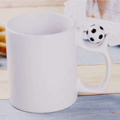 Heat transfer soccer ball handle mug, Photomaster, Heat transfer soccer ball handle mug