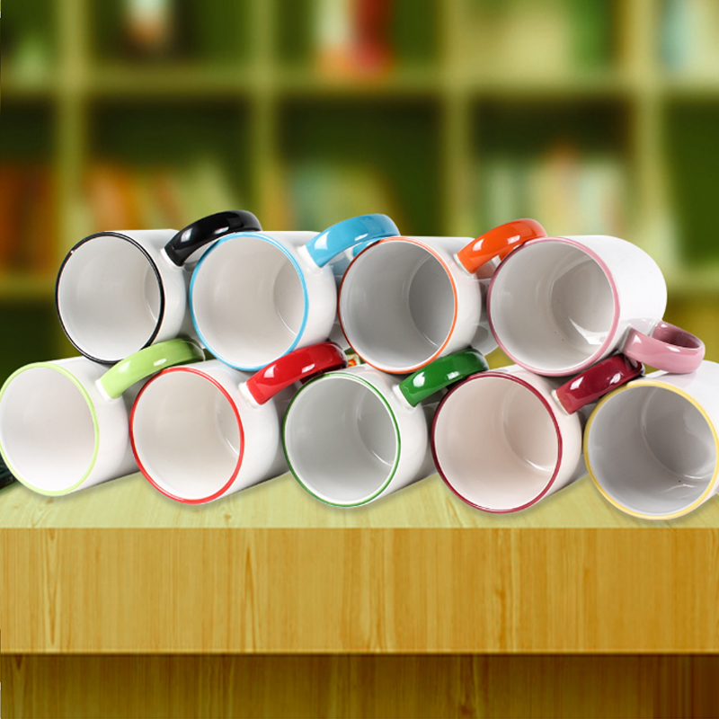 Heat transfer round handle color cup, photomaster, heat transfer round handle color cup