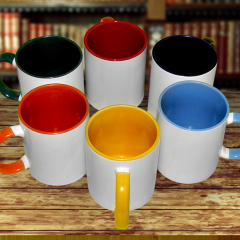 Vaso de color con asa redonda para transferencia térmica, Photomaster, vaso de color con asa redonda para transferencia térmica