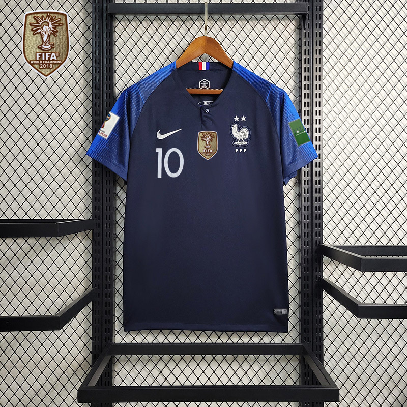 Retro 2018 World Cup France home Retro Mbappe #10 Griezmann Coman Kante Pogba Soccer Football jersey