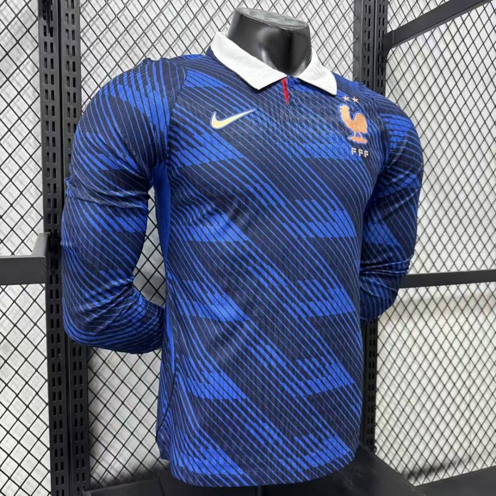 Player 2026 France Home Long-Sleeve Football Jersey