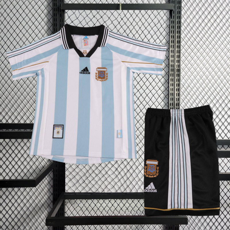 Retro kids 1998 KIDS Argentina Home retro Football jersey
