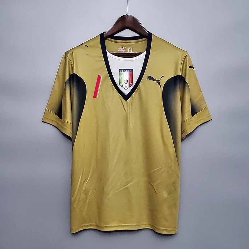 Retro 2006 Italy Golden Retro BUFFON Football jersey
