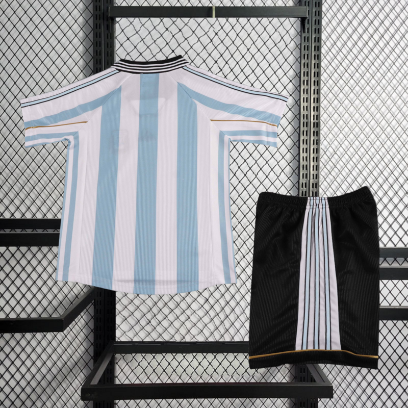 Retro kids 1998 KIDS Argentina Home retro Football jersey
