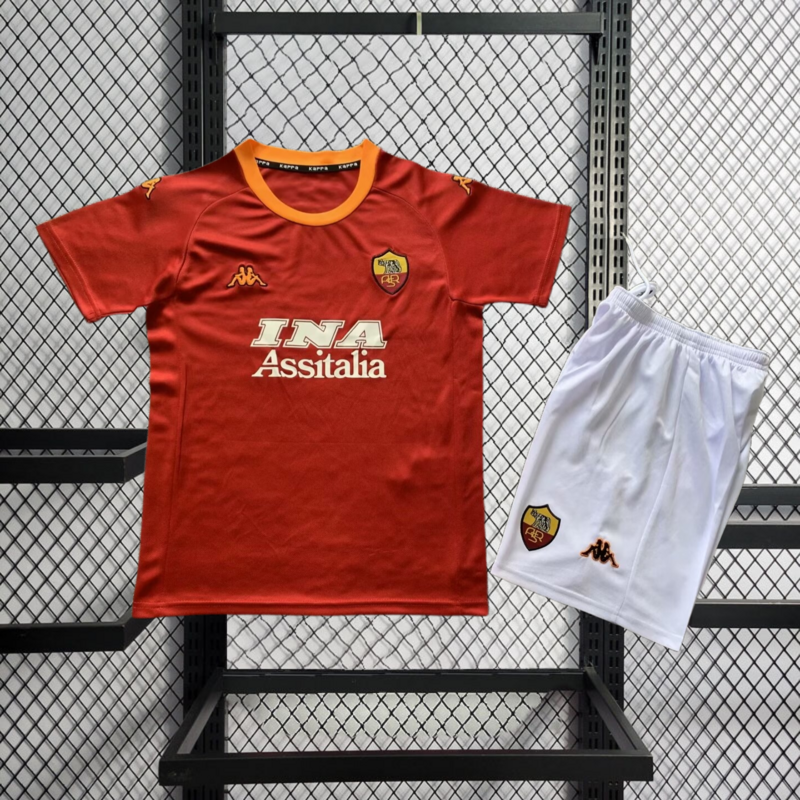 Retro KIDS 2000-01 KIDS AS Roma Home retro Football jersey