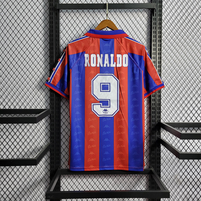 Retro 1996-97 FC Barcelona Home Retro Master RONALDO Football jersey