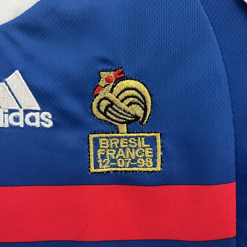 Retro Kids 1998 Kids France home Retro Zidane LIZARAZU Henry Football jersey