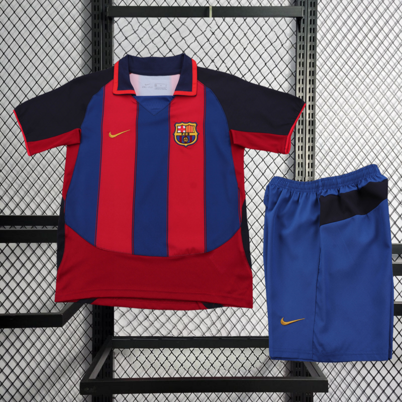 Retro Kids 2003-04 kids FC Barcelona Home Retro Jersey Football jersey