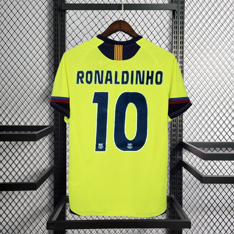 Retro 2005-06 FC Barcelona away Retro XAVI MESSI RONALDINHO Football jersey