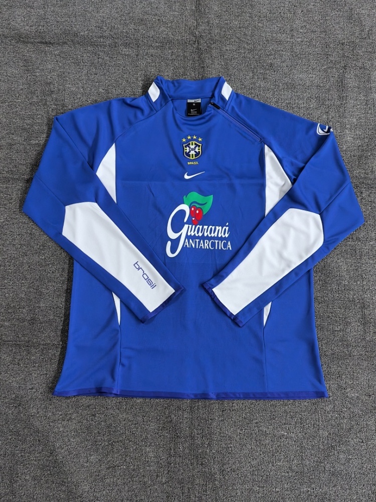 2002 Brazil Retro Long Sleeve Half-Pull Training Suit