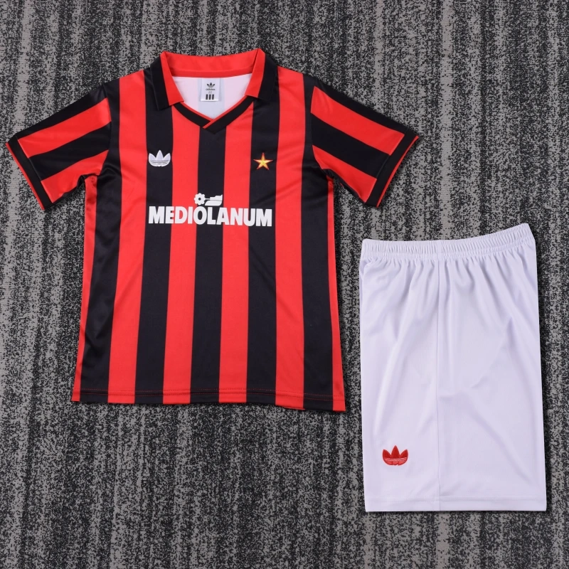 Retro KIDS 1990-91 Kids AC Milan Home retro Kit football jersey