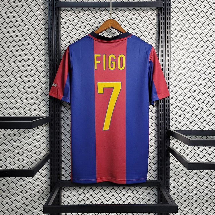 Retro 1998-99 FC Barcelona Home Retro FIGO RIVALDO GUARDIOLA ANDERSON Football jersey