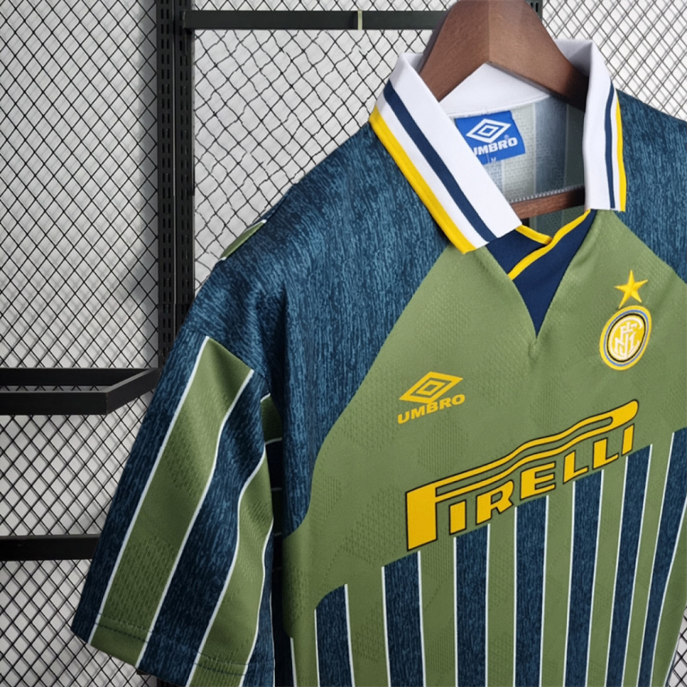 Retro 1995-96 Inter Milan Third away Retro R.CARLOS #6  Centofanti #9 Carbone #10 Football jersey