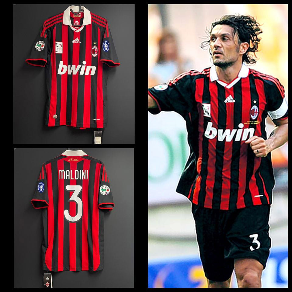 Retro 2009-10 AC Milan Home retro ZAMBROTTA KAKA MALDINI RONALDINHO BECKHAM ELSHAARAWY PIRLO Football jersey