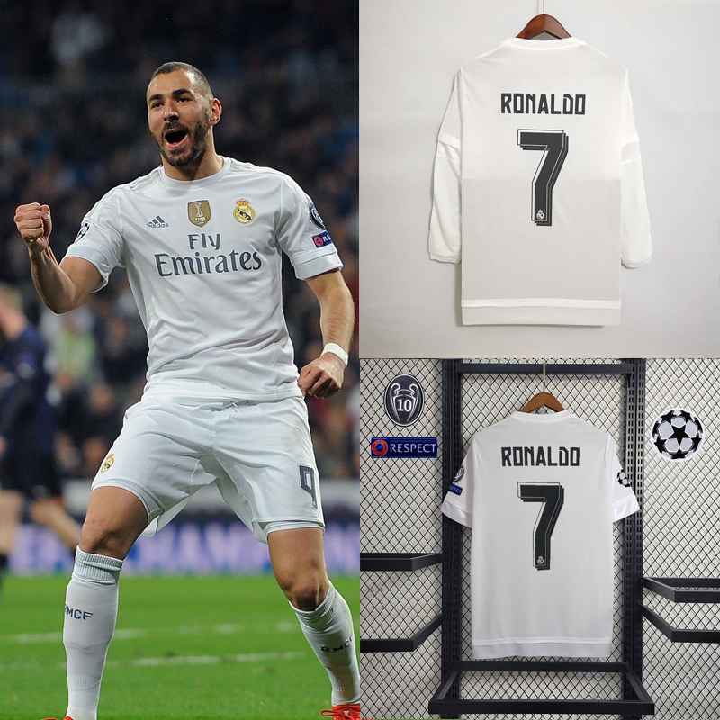 Retro 2015-16 Real Madrid home Retro RONALDO Benzema Bale Sergio Ramos ISCO KROOS Modric Football jersey