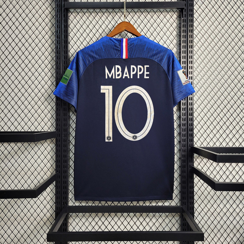 Retro 2018 World Cup France home Retro Mbappe #10 Griezmann Coman Kante Pogba Soccer Football jersey