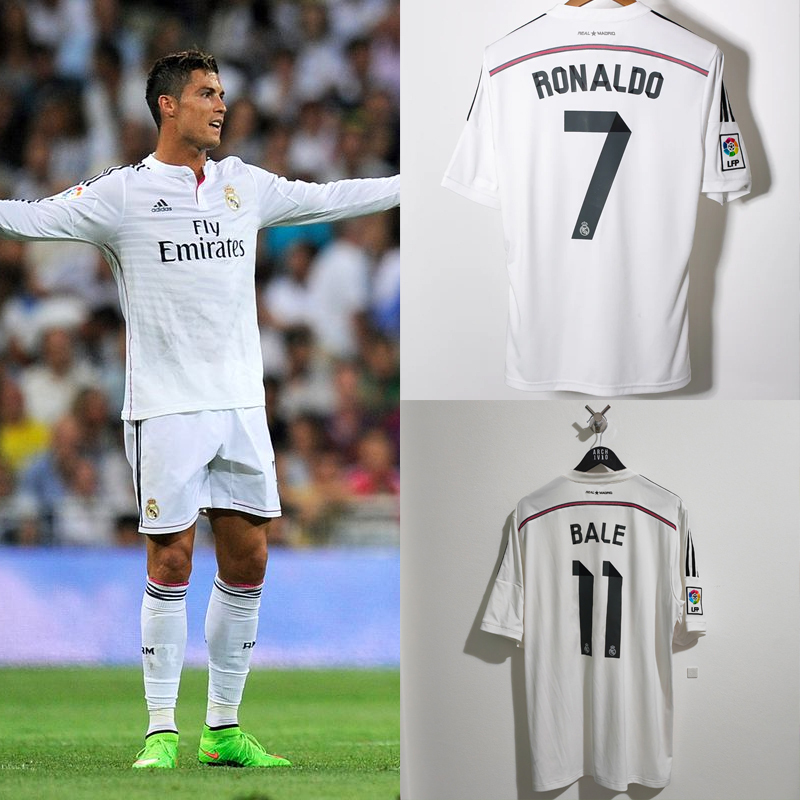 Retro 2014-15 Real Madrid Home Retro RONALDO Benzema Bale Sergio Ramos Alonso Di Maria Modric Football jersey