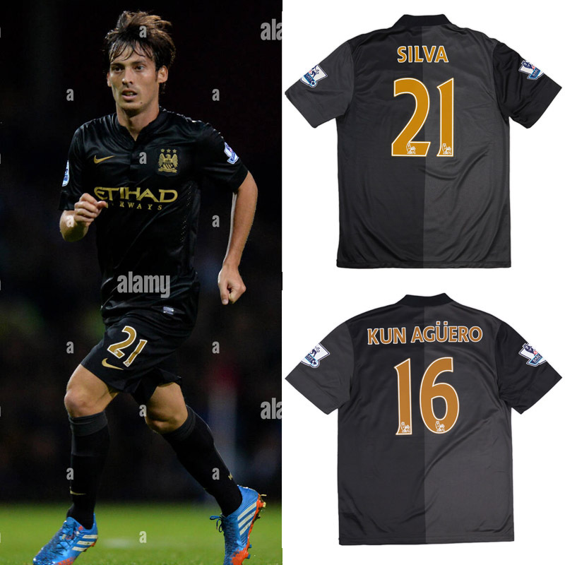 Retro 2013-14 Manchester City Away retro Football jersey