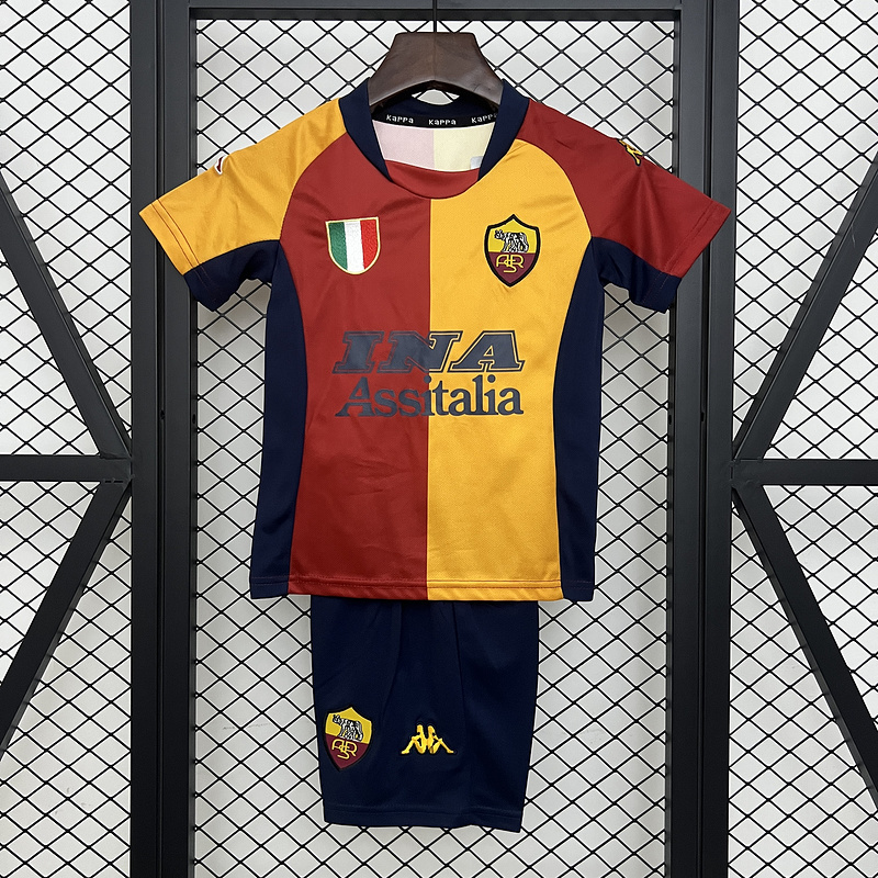 Retro KIDS 2001-02 KIDS AS Roma Home retro Football jersey