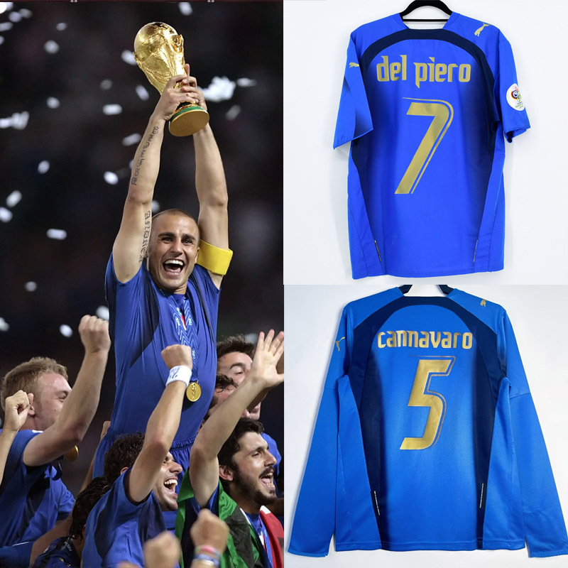 Retro 2006 Italy Home Retro CANNAVARO TOTTI PIRLO DEL PIERO MATERAZZI Football jersey