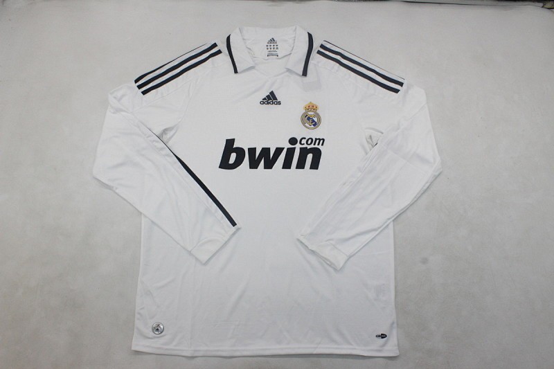 Retro madrid 2008-09 home long sleeve  Football jersey