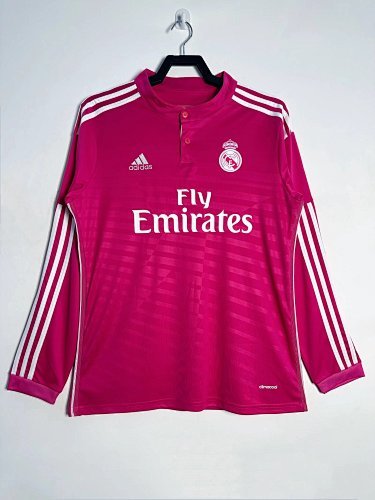 Retro real madrid 14-15 pink away long sleeve s-xxl