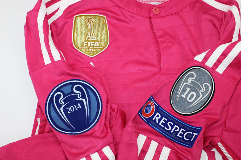 Retro real madrid 14-15 pink away long sleeve s-xxl