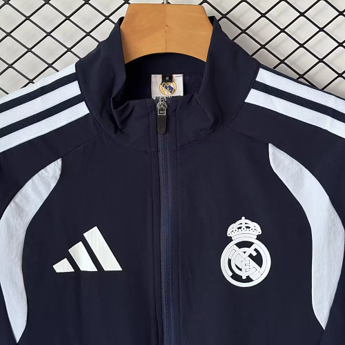 Real Madrid 2026-27 black with white grey windbreaker tracksuit S-XXLL